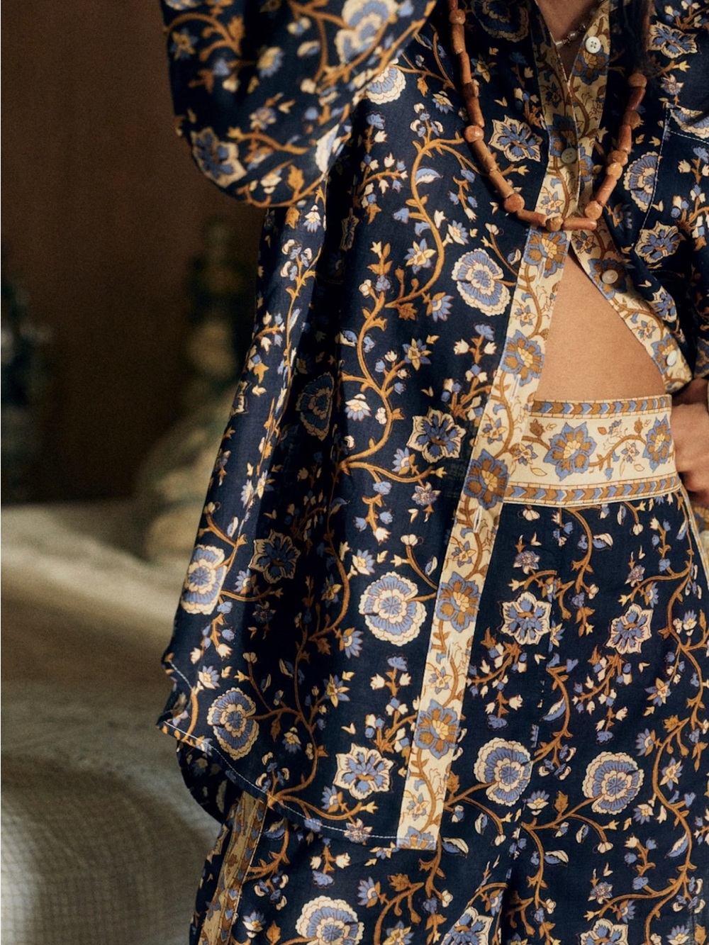 Sezane Maxy Shirt Heather Print - Size 2